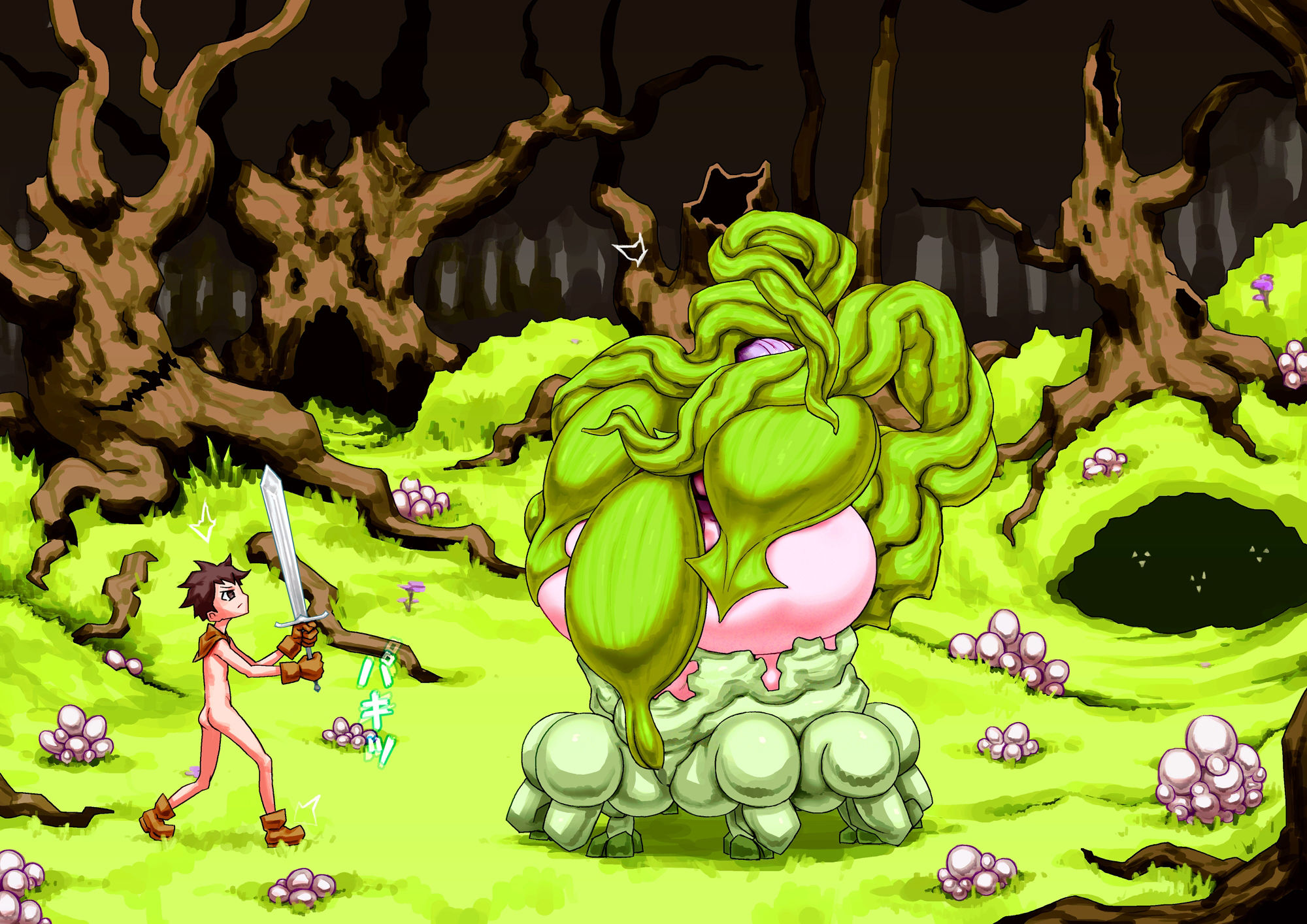 サンプル画像2:アラクネに搾精される全裸勇者(SENIPHA) [d_603115]