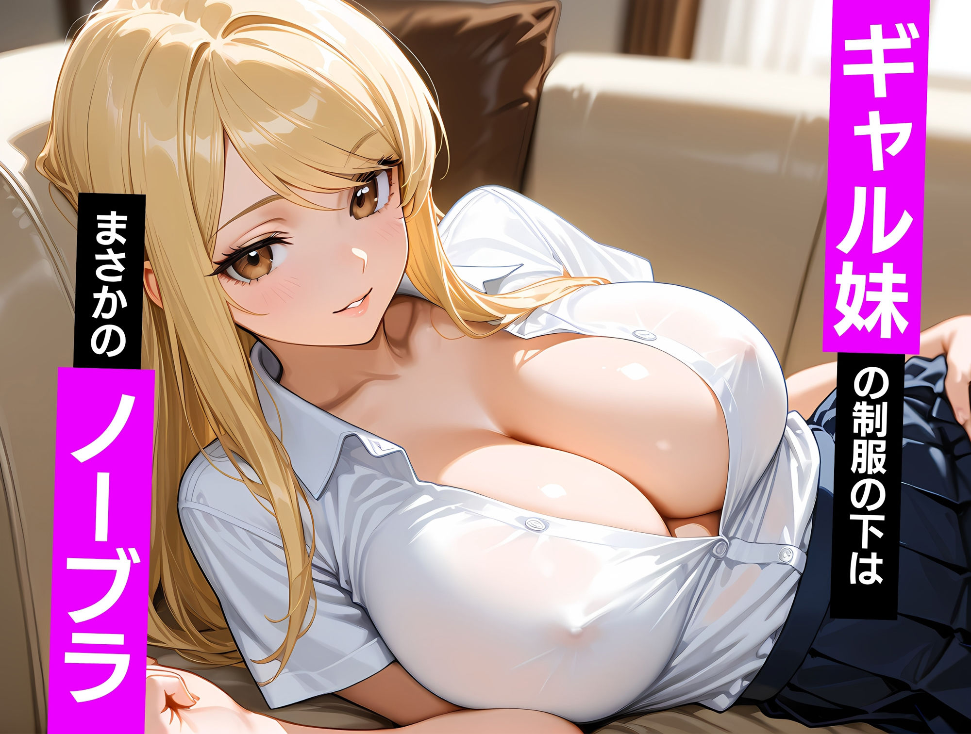 巨乳ギャル妹スケスケノーブラ誘惑 画像1