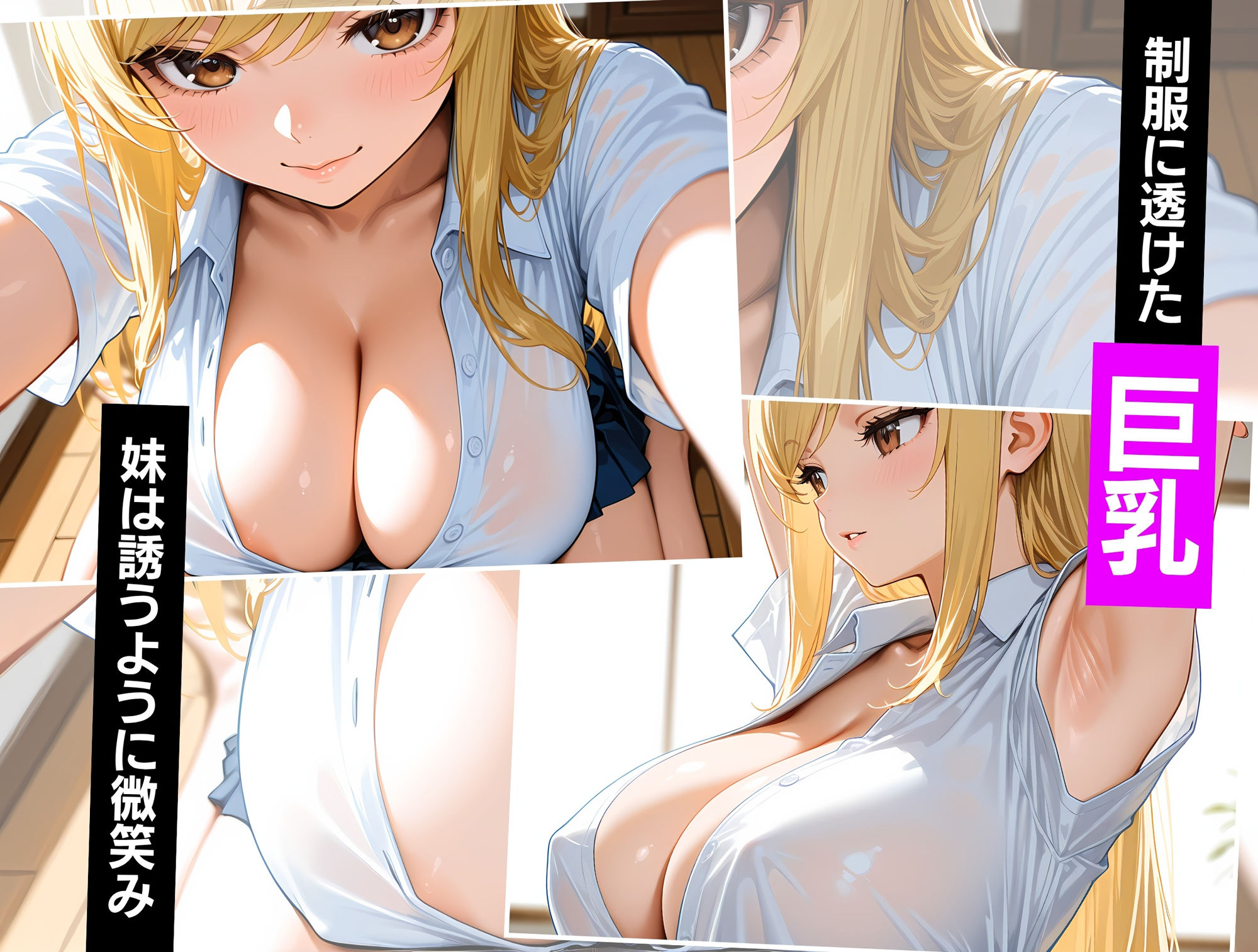 巨乳ギャル妹スケスケノーブラ誘惑 画像2