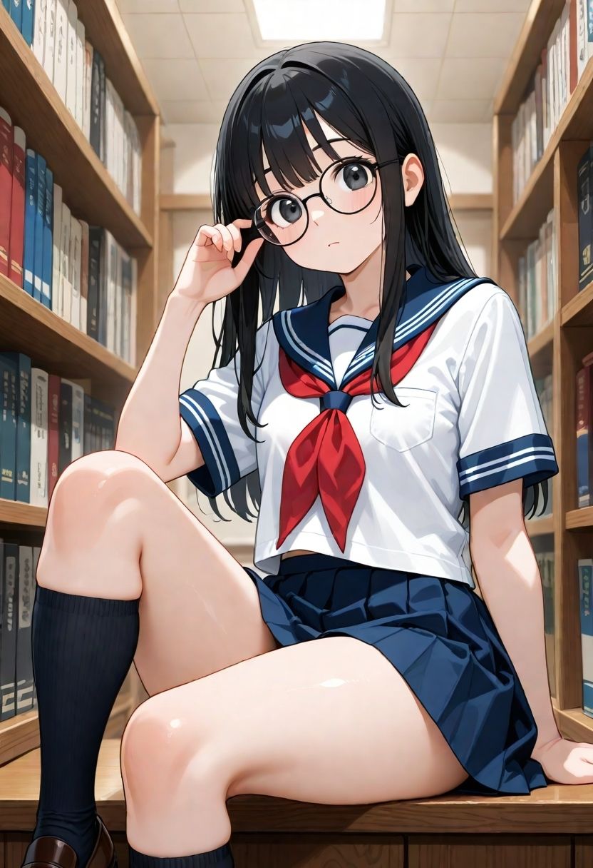 サンプル画像2:声ガマン図書委員(おかず女子校生) [d_603129]