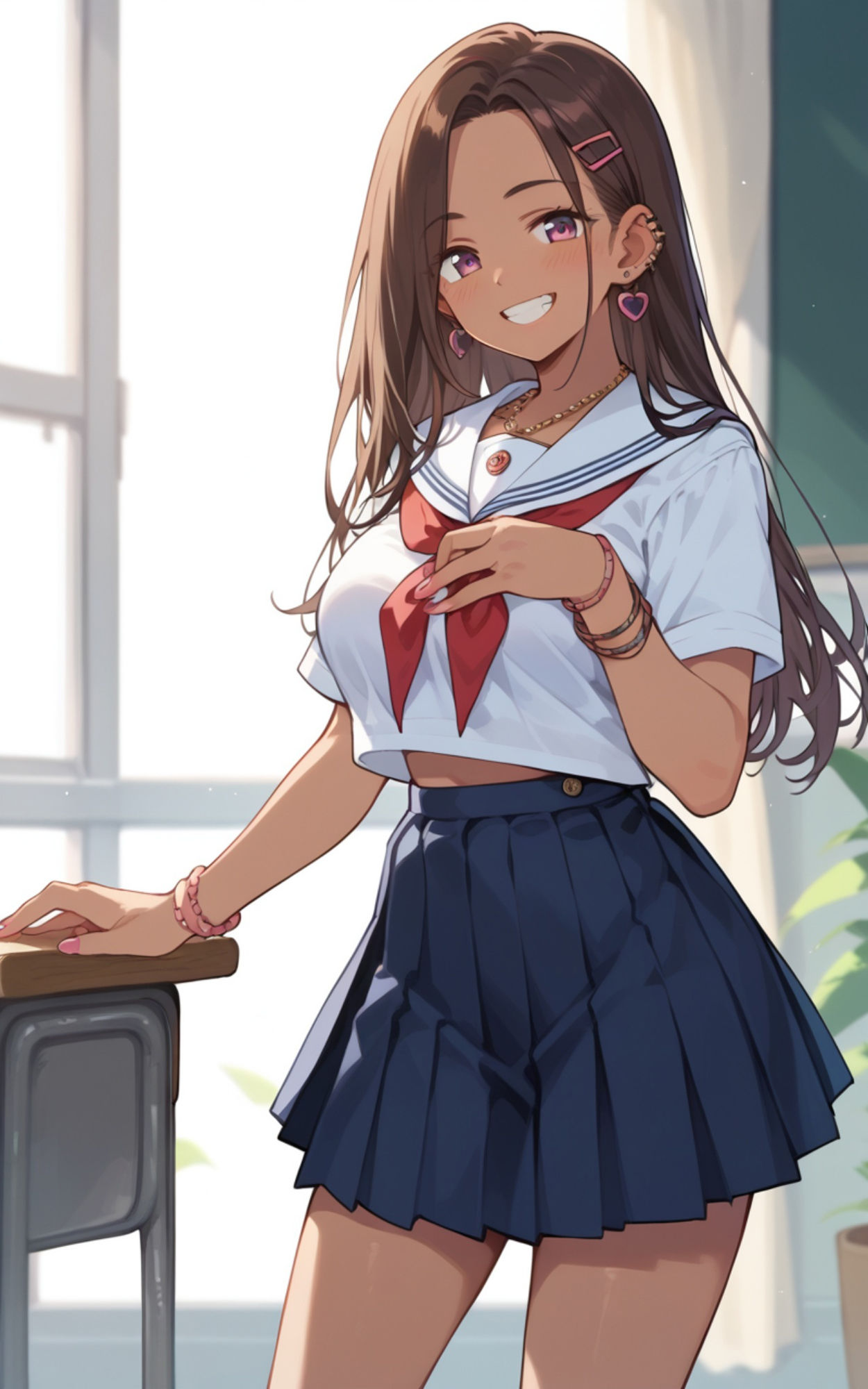 サンプル画像5:性育学院  NO.16  セーラー黒ギャル(マンゴージュース) [d_603790]