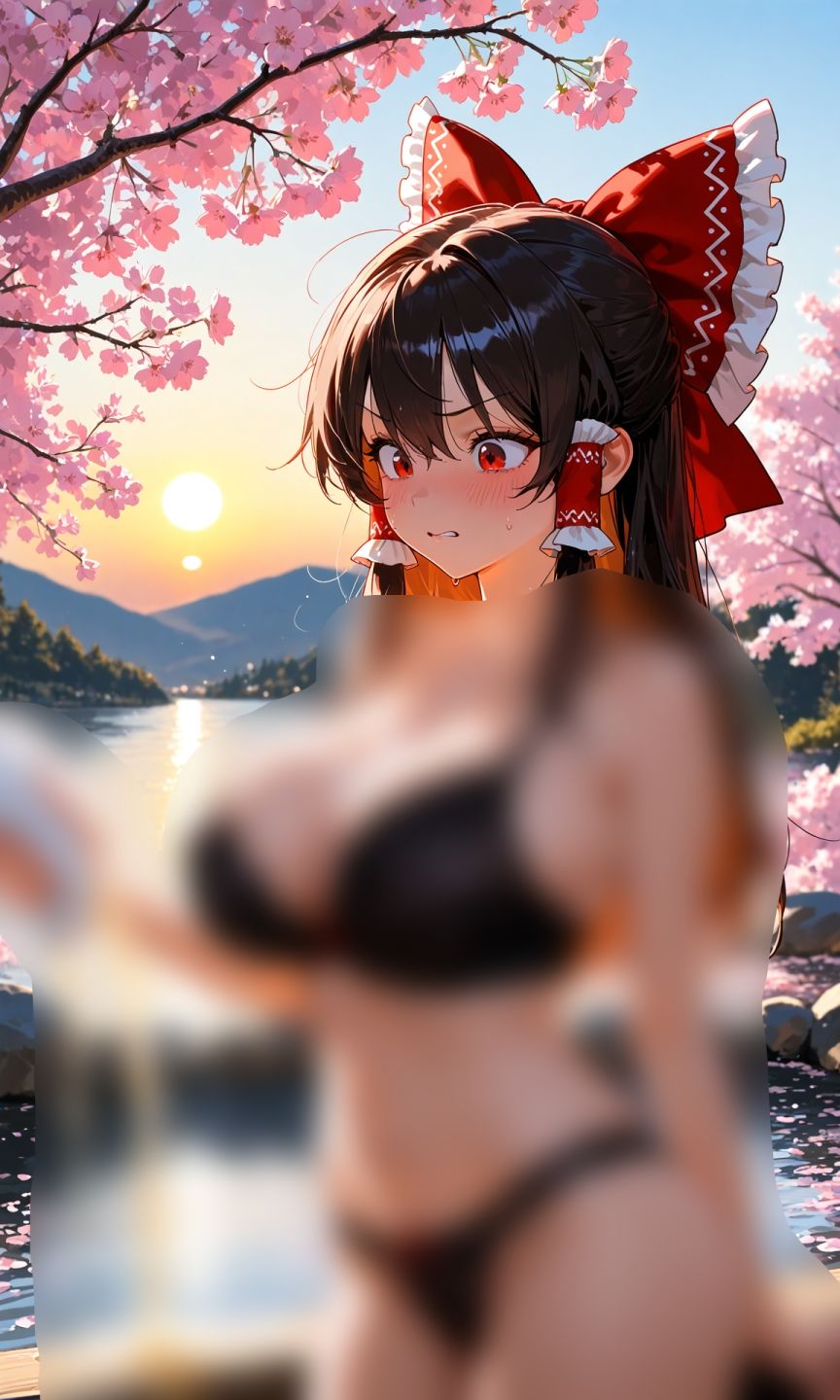 サンプル画像2:霊夢ちゃんのえっちな写真集vol.16〜春の晴れた夕方の川編〜(ゆるふわ研究所) [d_603826]