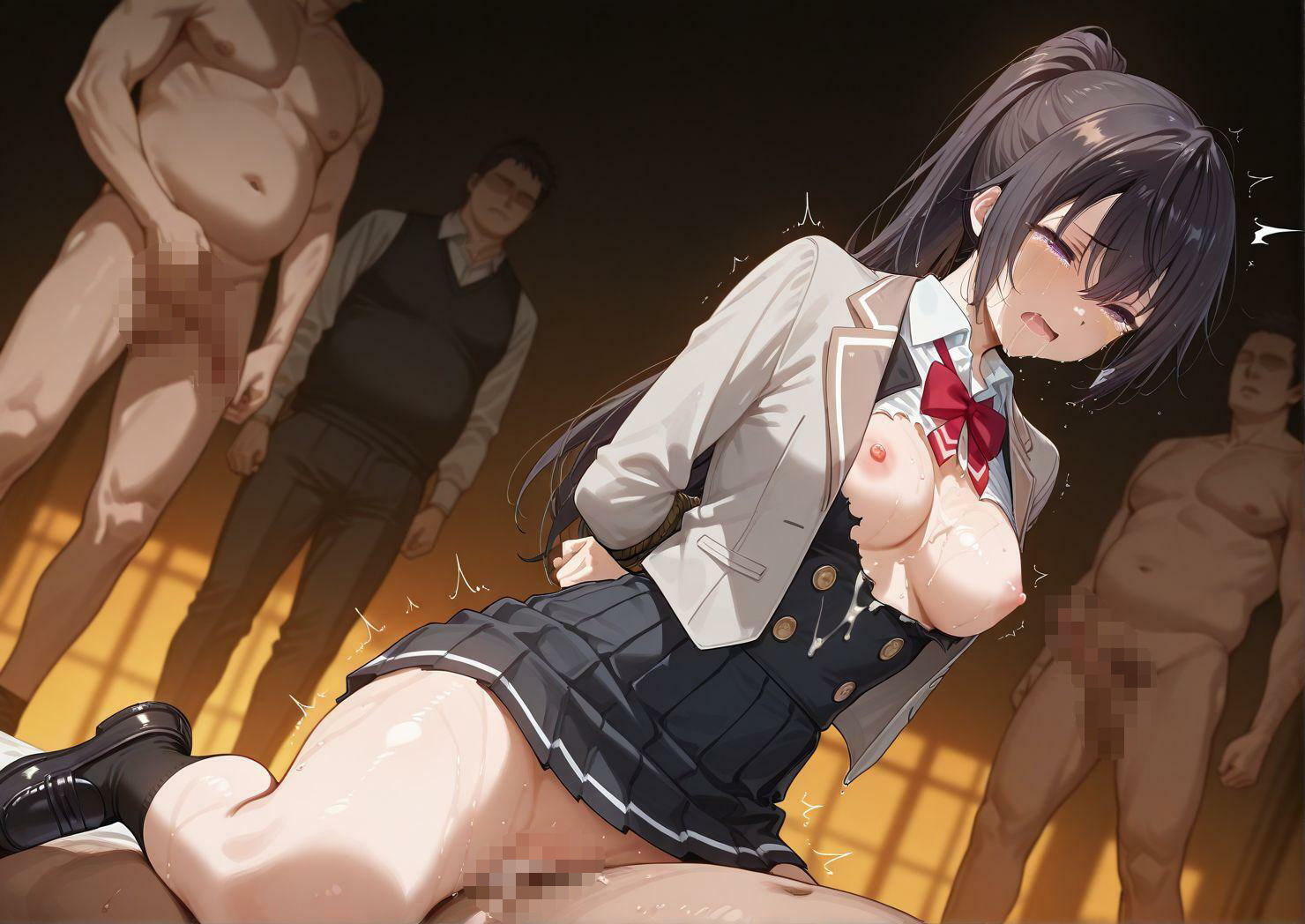 制服少女を狙った欲情変態教師の課外授業!お嬢様の未熟な膣に強引な連続注入 画像5