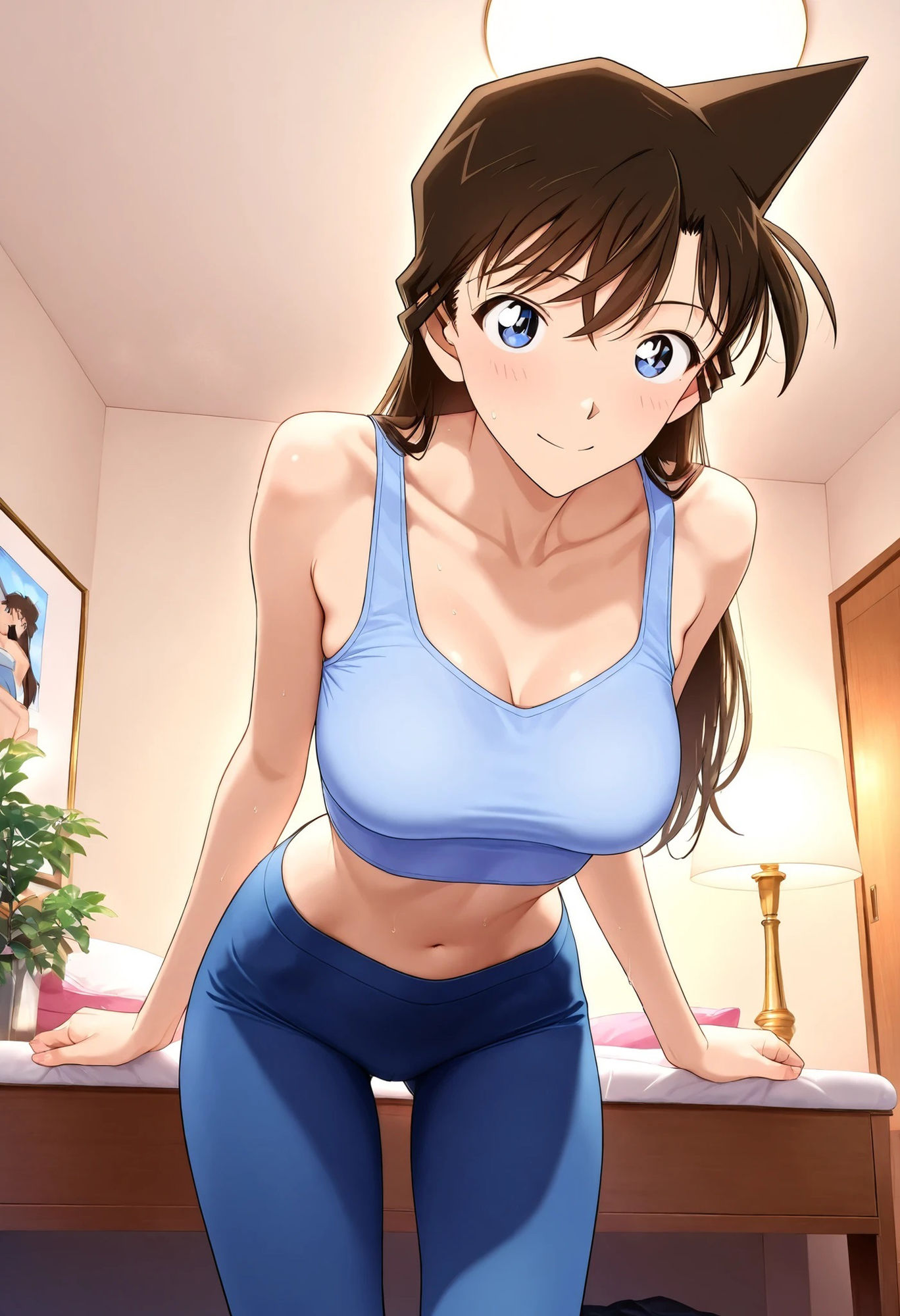 毛〇蘭 スキニーパンツとへそ出し 画像3