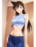 毛〇蘭  スキニーパンツとへそ出し