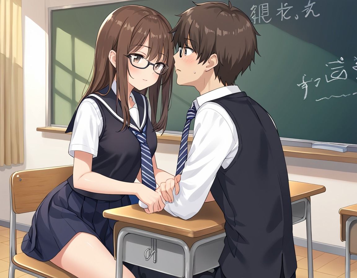 教師を誘惑するヌーブラ女子校生 画像1
