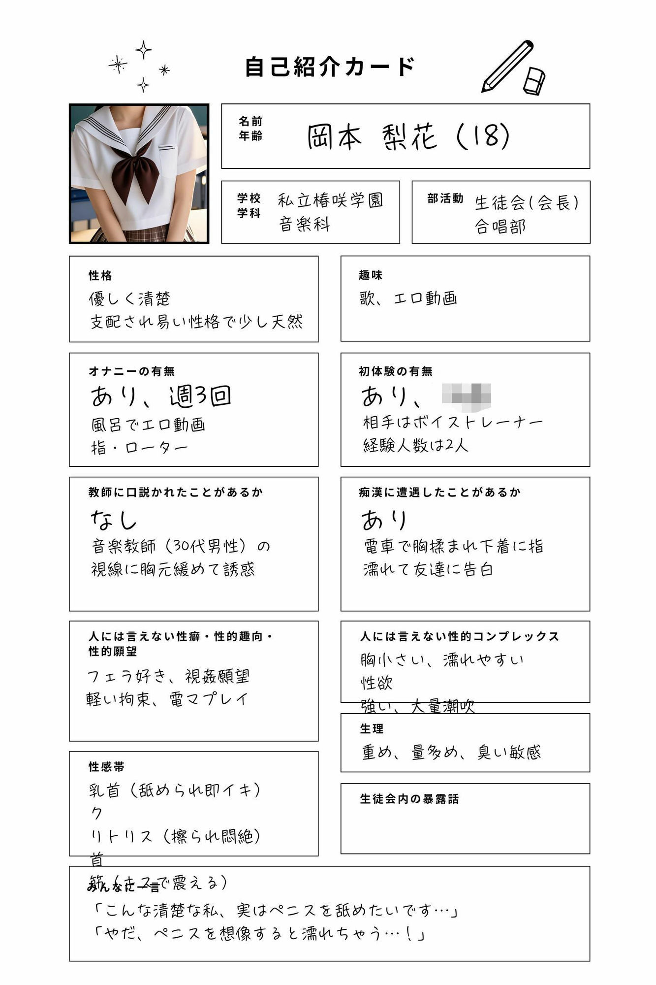 サンプル画像1:生徒会長のヒミツ 〜Secrets of the Student Council President〜(大人の絵本) [d_604094]