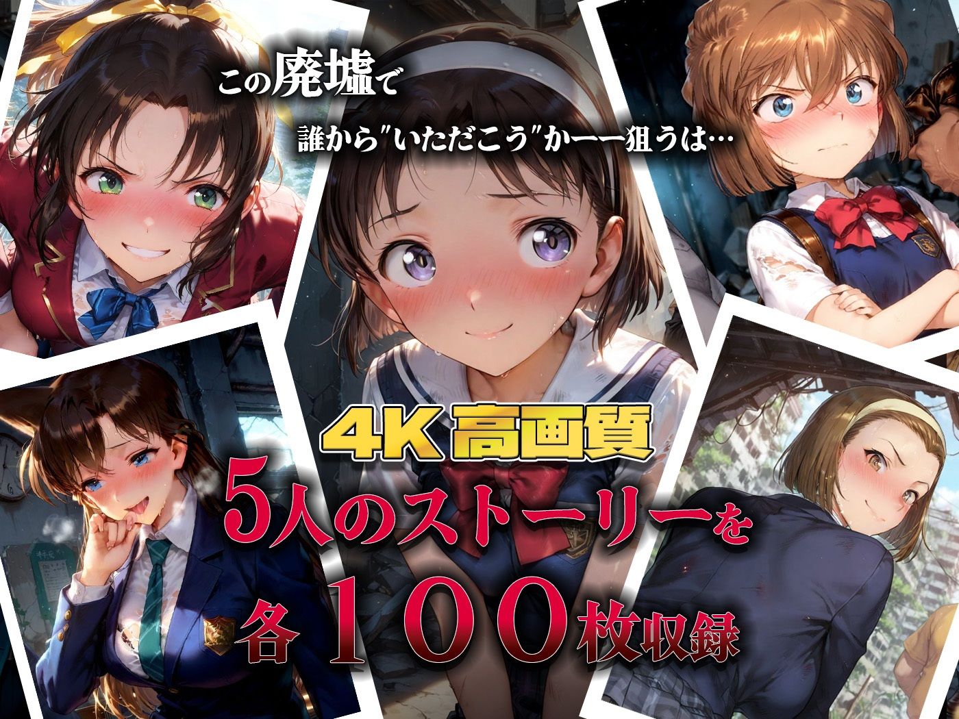 サンプル画像1:集団で種付けされたヒロインたち in廃墟【名探偵コ〇ン】(ヒロイン孕ませ隊) [d_604441]