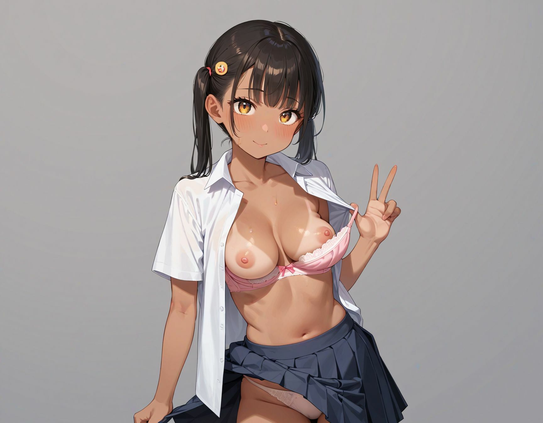 黒ギャル制服女子〜欲求不満の少女。 画像1