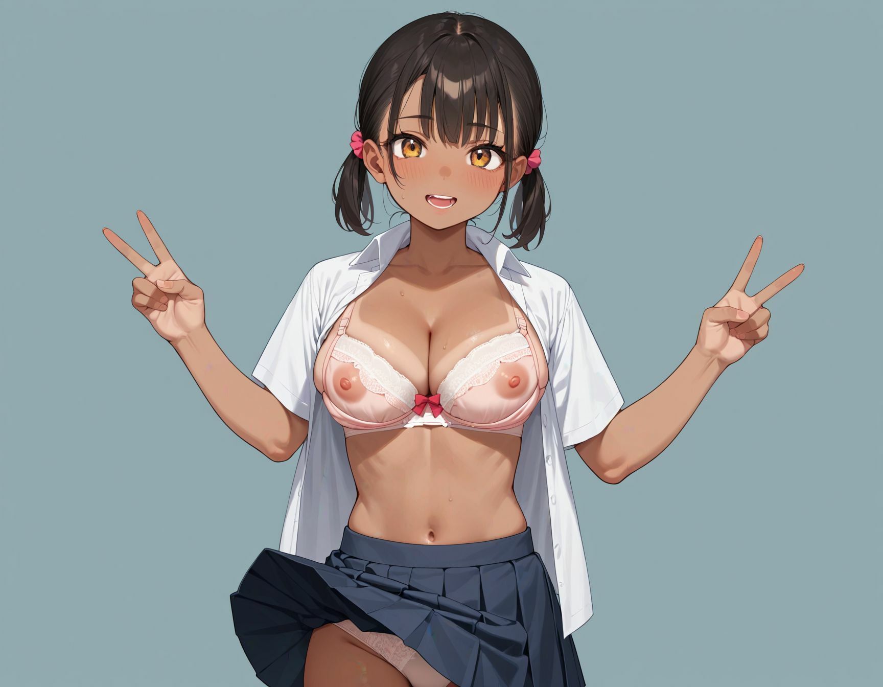 黒ギャル制服女子〜欲求不満の少女。 画像2