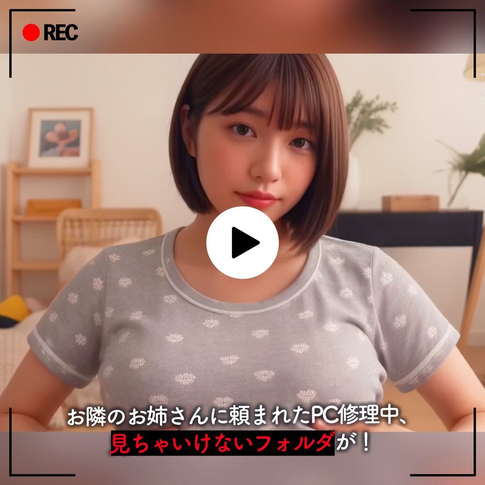 【AI動画】ふたなりちゃんの秘密フォルダ【官能小説付き】(公園露出) 画像1