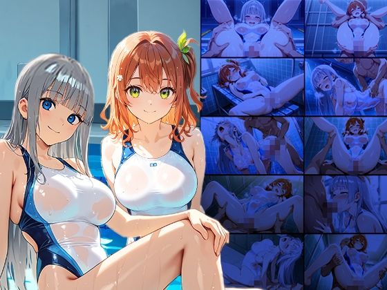 爆乳白スク水美女が強豪コーチと種付け中出し交尾【4K】 画像1