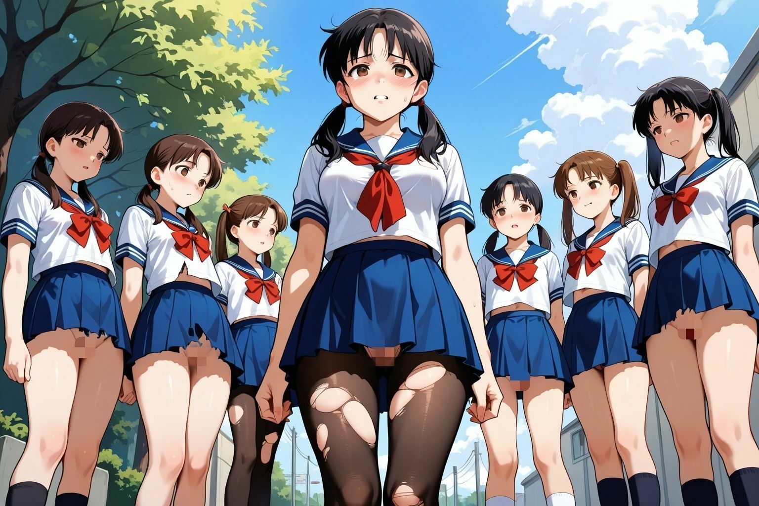 サンプル画像2:校則がノーパン黒パンストの学園どぉ？逆痴●処女  先に出させる最強少女(あらびきコショウ) [d_604644]