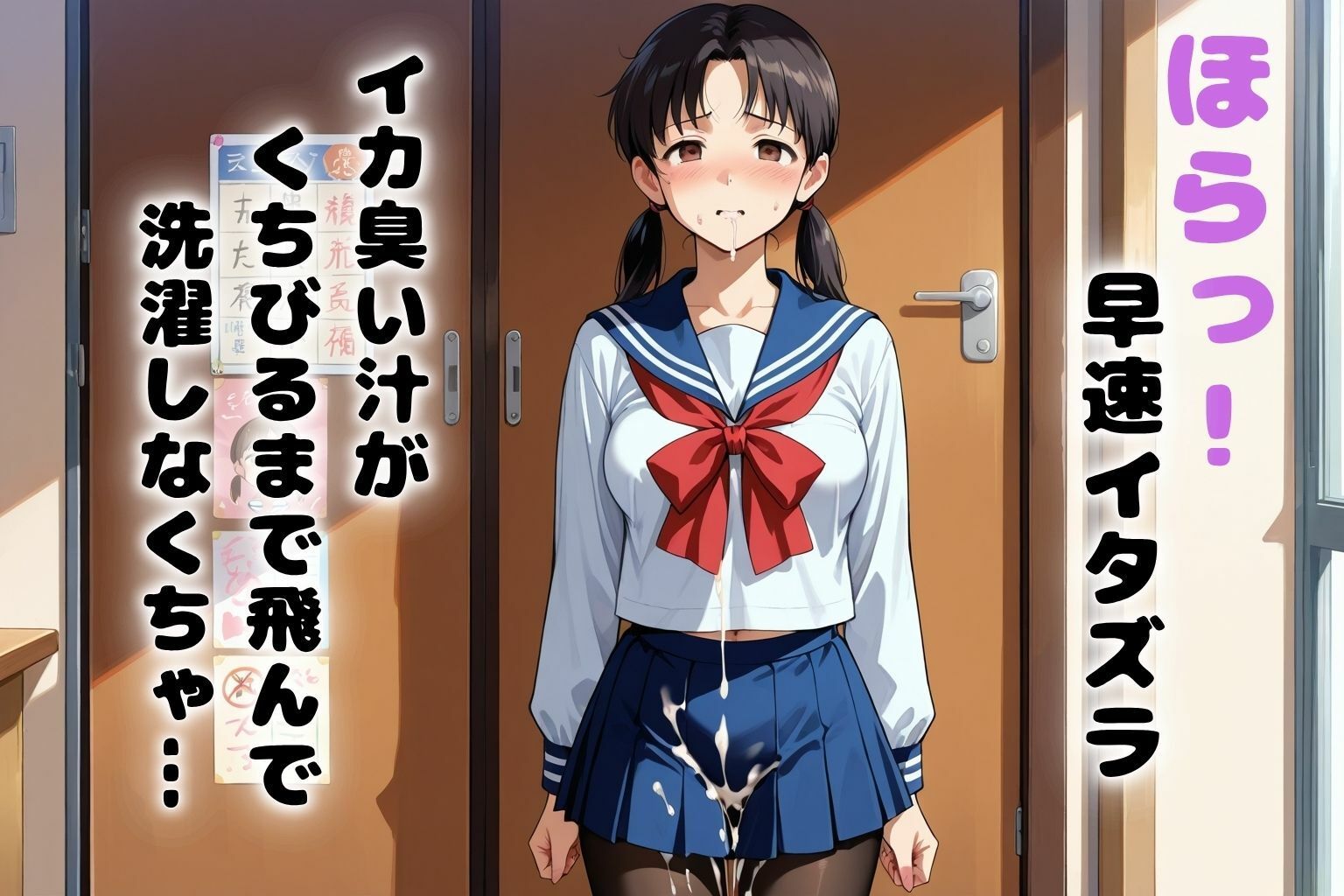 サンプル画像3:校則がノーパン黒パンストの学園どぉ？逆痴●処女  先に出させる最強少女(あらびきコショウ) [d_604644]