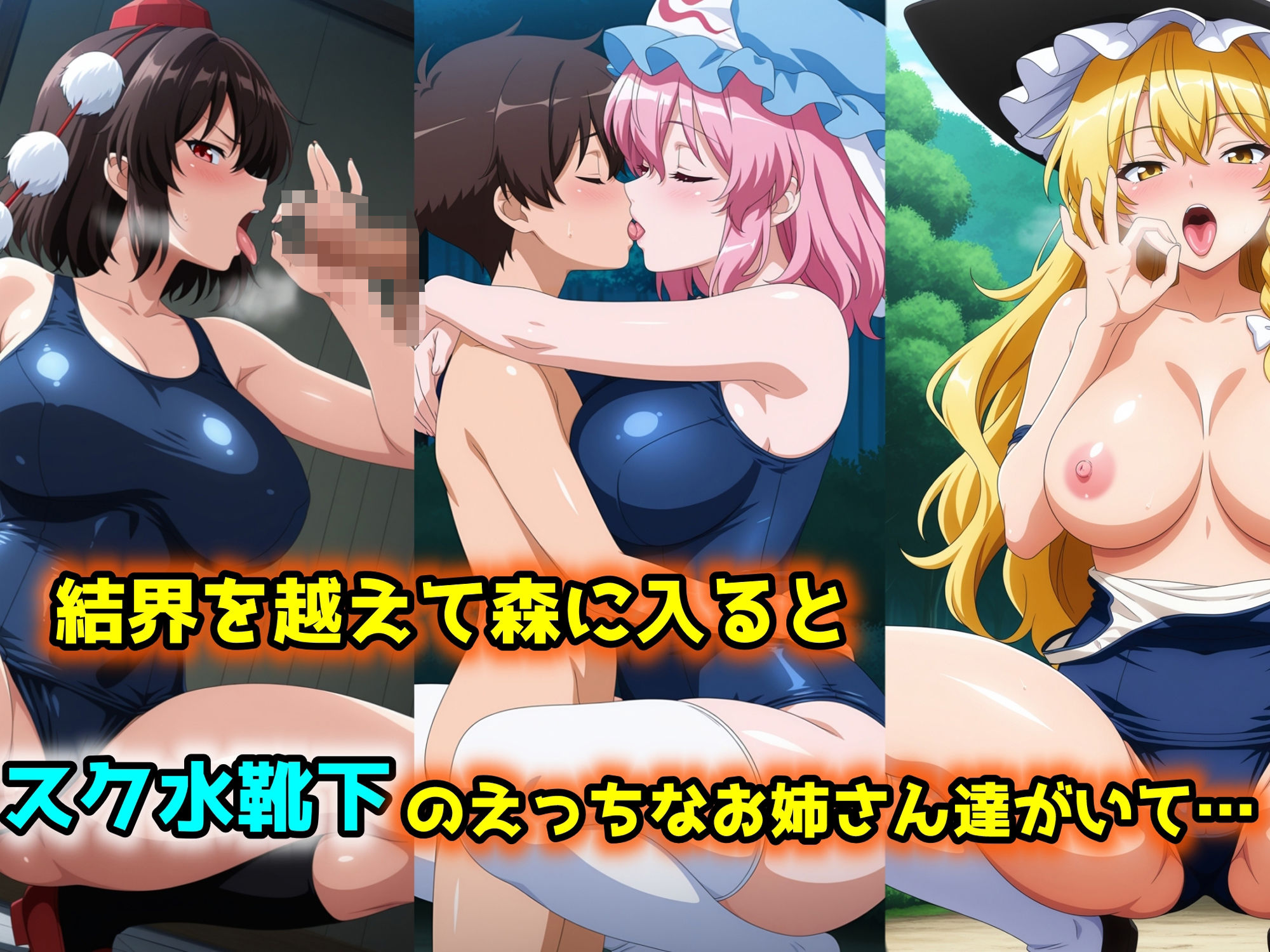 東方スク水靴下おねしょた野外ぶっかけ幻想郷 画像1