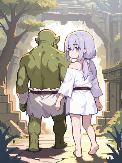 サンプル画像1:オークの嫁になった娘(姫様の足指) [d_604870]