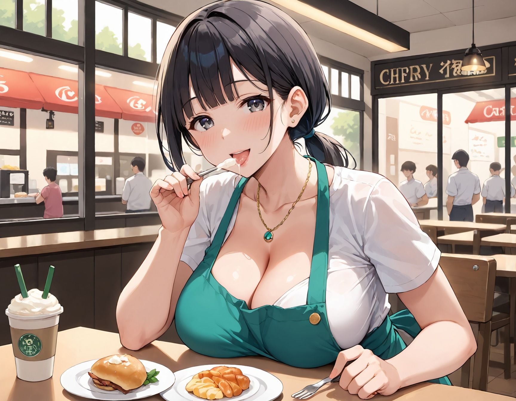 サンプル画像5:淫育学園〜行きつけのカフェで働いている女子校生とこっそりハメまくり！(ぷるぷるプリン) [d_605189]