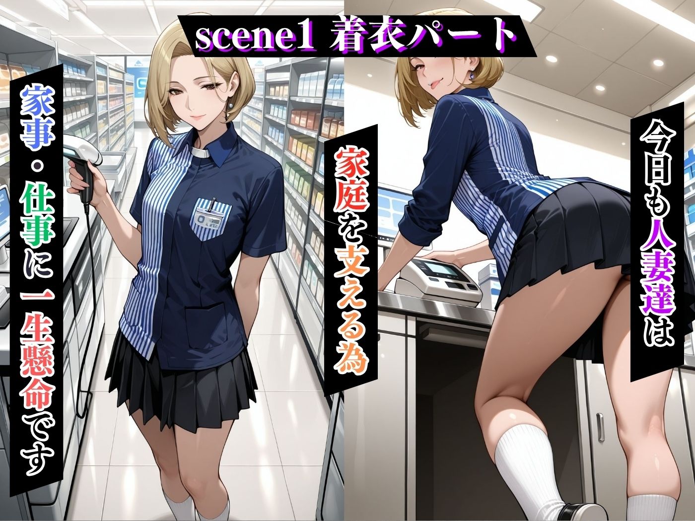 サンプル画像4:肉感人妻種付け〜貧乳コンビニバイトを棒調教 淫乱痴女に堕ちるまで〜(ワーテルLab) [d_605274]