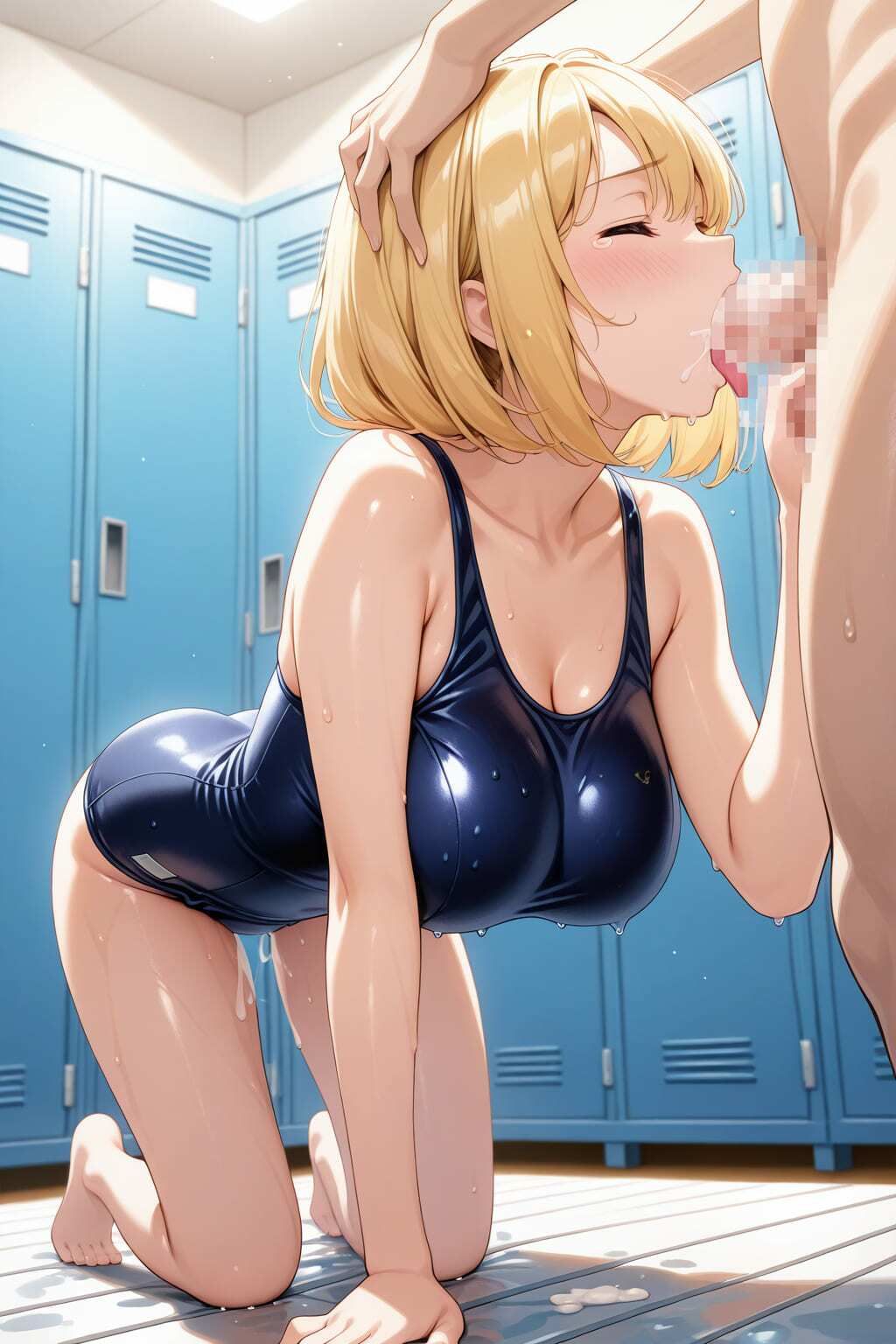 サンプル画像2:中出しされまくるスク水美女(巨乳素人に中出しくん) [d_605347]