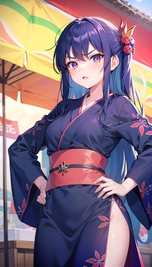 サンプル画像1:青髪ツンデレ夏祭り(くろめあい) [d_605495]