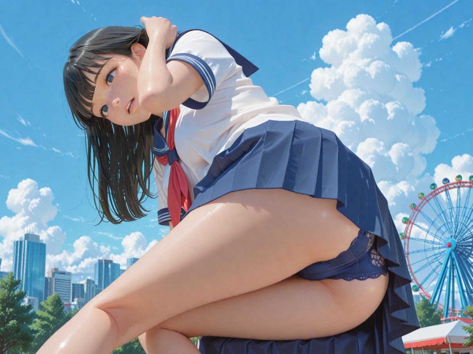 サンプル画像3:そこの女子校生さん おぱんつ見せてください(焼きたてチェリーパイ) [d_605504]