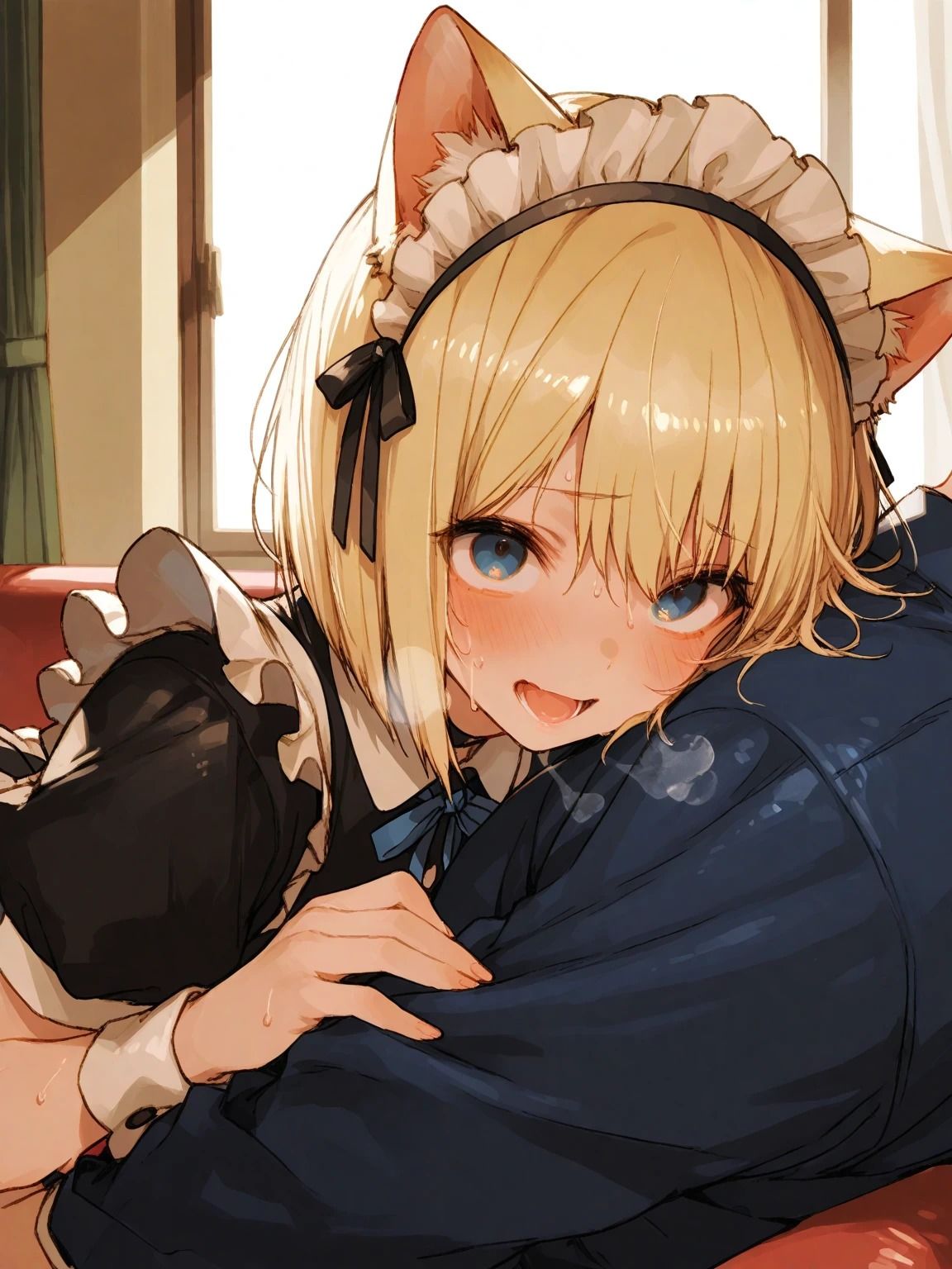 ボブショートの美少女猫耳メイドといちゃラブSEX 画像3