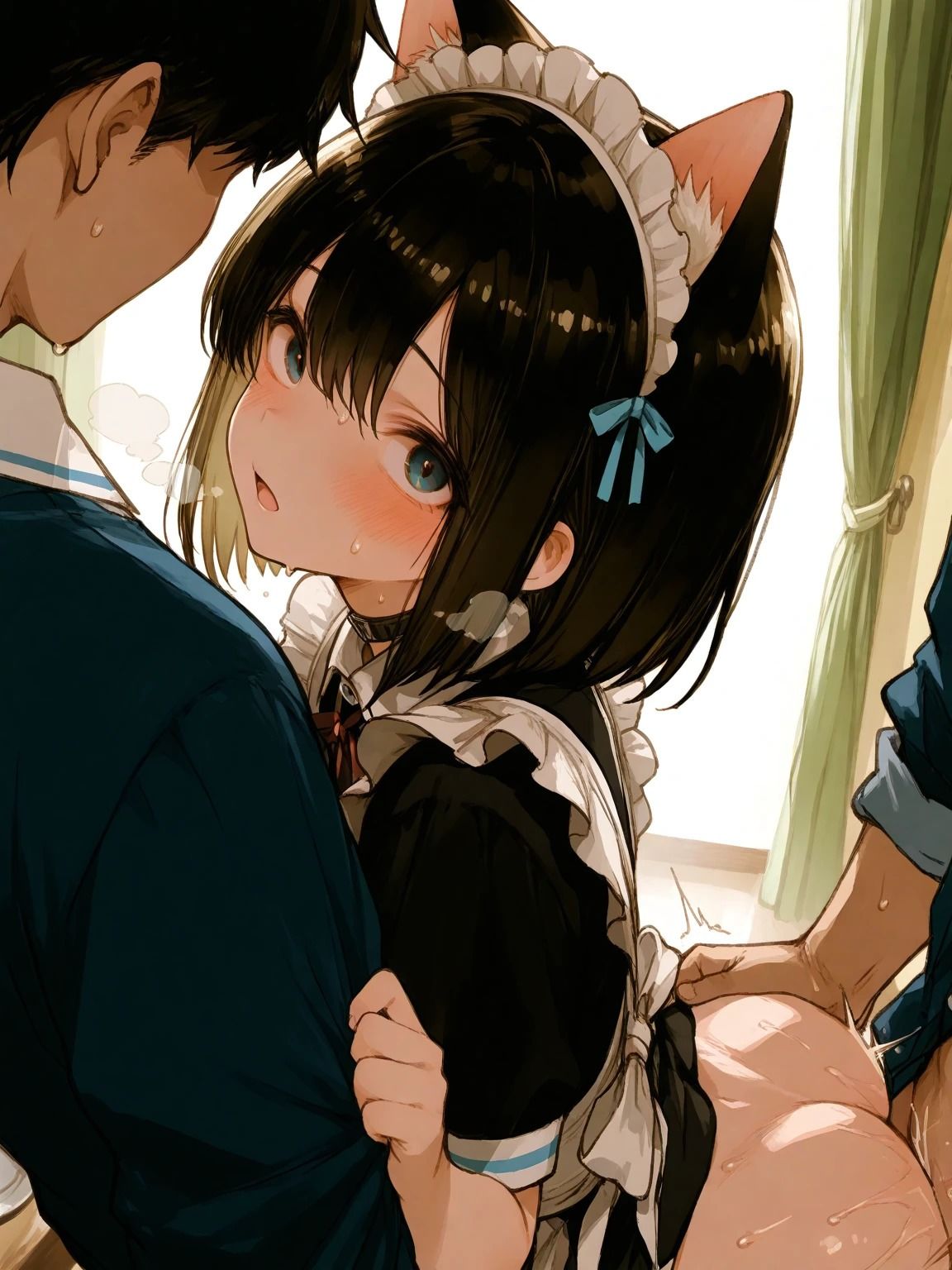 サンプル画像4:ボブショートの美少女猫耳メイドといちゃラブSEX(カルビタウン) [d_605537]