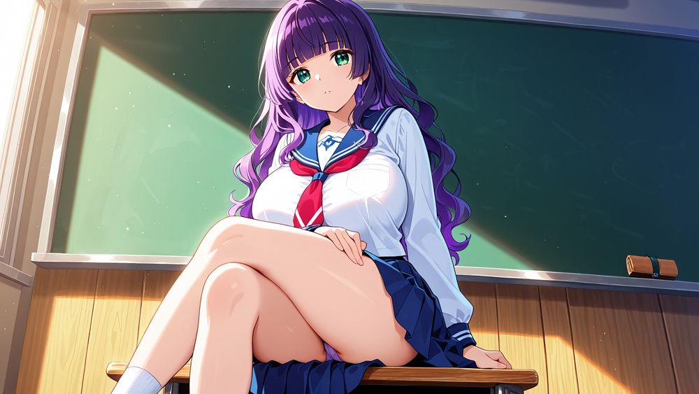 巨乳金髪紫髪水泳美少女が顧問と濡れたプールで種付け交尾【4K】 画像3