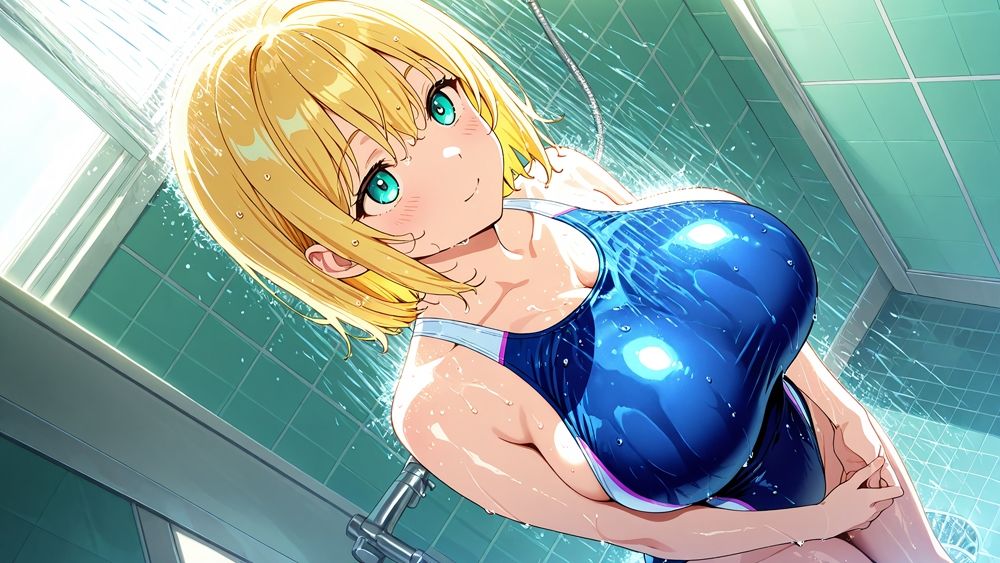 巨乳金髪紫髪水泳美少女が顧問と濡れたプールで種付け交尾【4K】 画像6