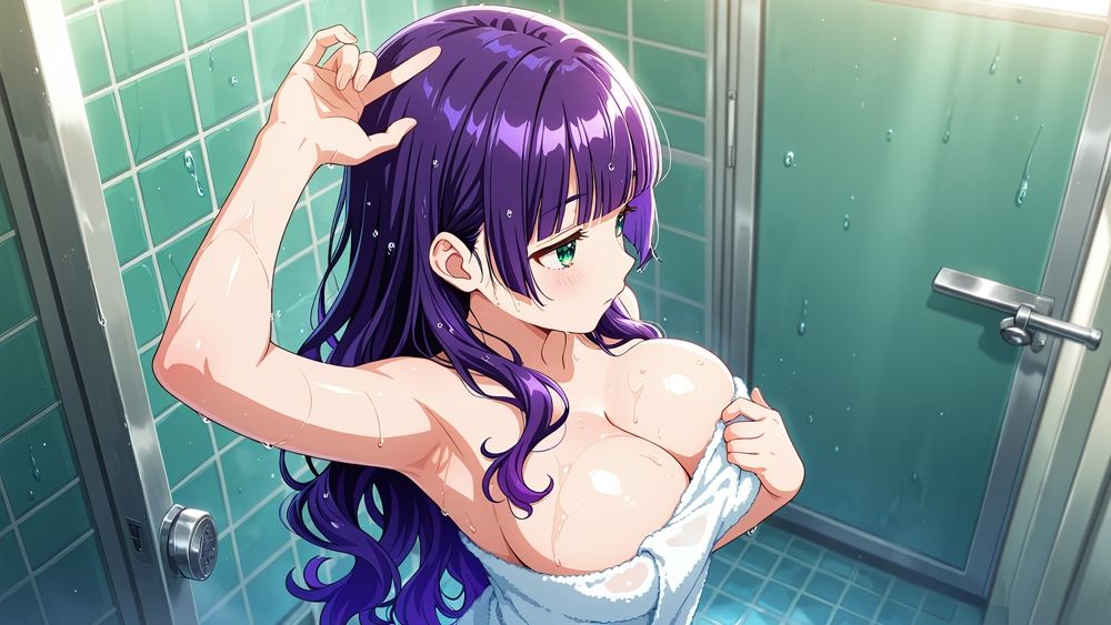 巨乳金髪紫髪水泳美少女が顧問と濡れたプールで種付け交尾【4K】 画像9