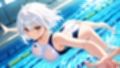 白髪紫髪の爆乳水泳部が顧問教師と白スク水で中出し交尾【4K】