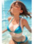日焼けした水着少女と