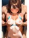 日焼けした水着少女と
