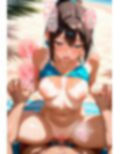 日焼けした水着少女と
