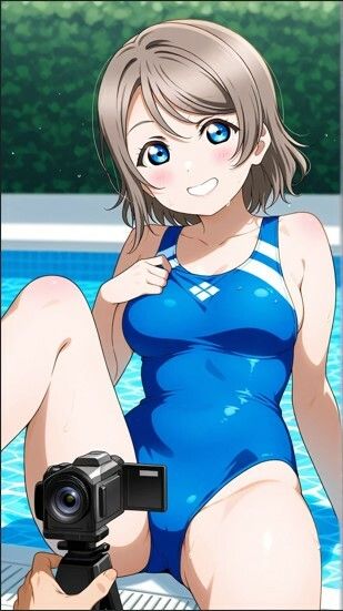 サンプル画像1:競泳水着彼女  グラビア→そのまま→イメージビデオ撮影  約225枚  曜ちゃんと・・・(清純少女) [d_606090]