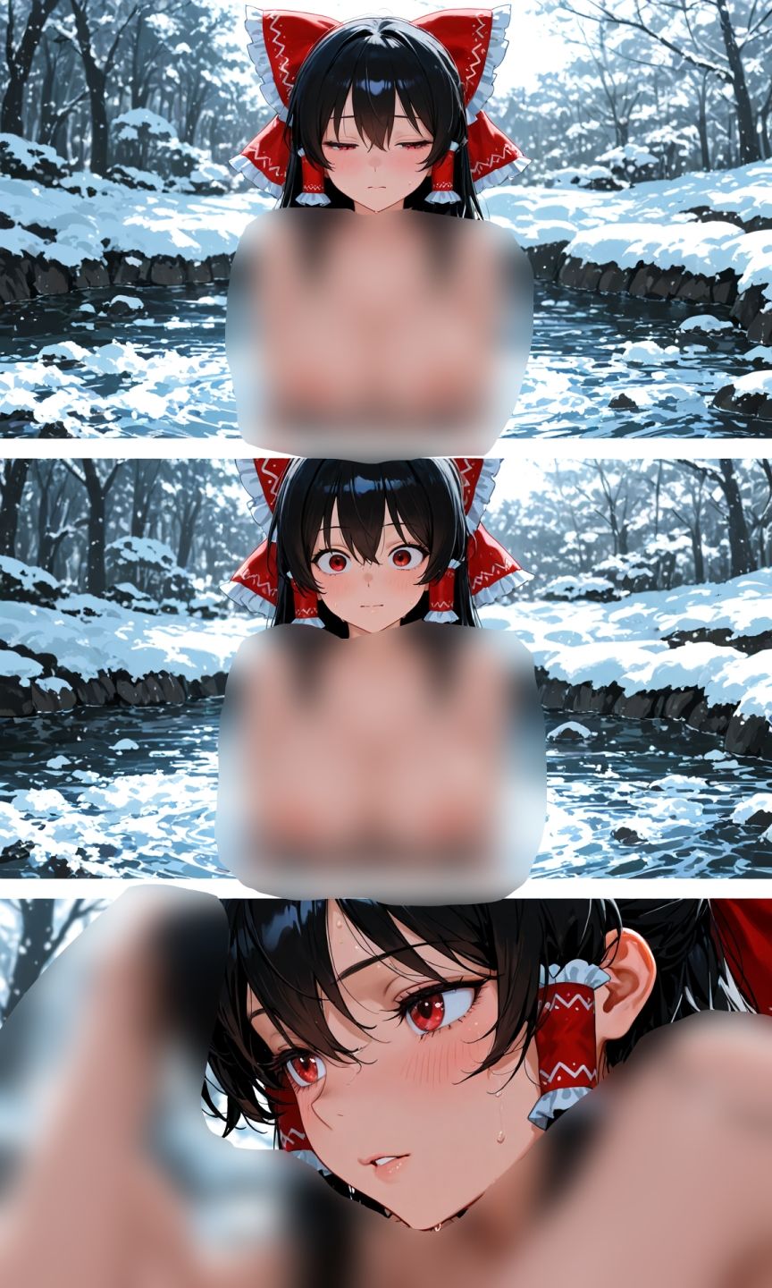 サンプル画像5:霊夢ちゃんのえっちな写真集vol.23〜春の雪の昼の川編〜(ゆるふわ研究所) [d_606421]