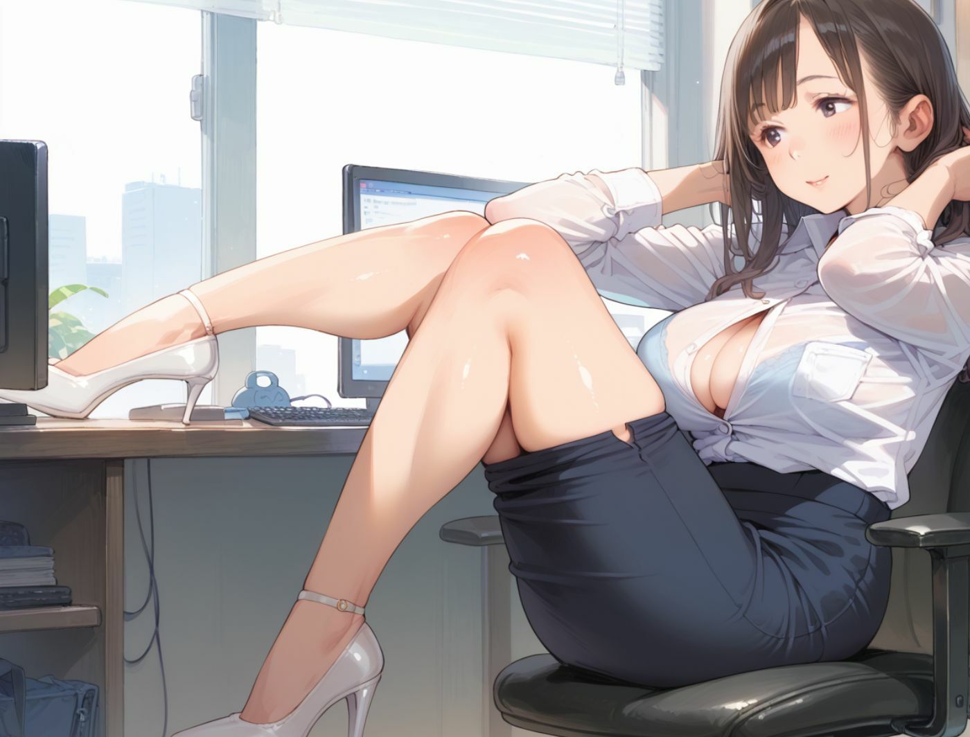 サンプル画像2:ドSなロリ顔人妻上司  オフィスでアクメオナニー  部下にオナニーを見られ生セックス懇願してきた（笑）(ゆり) [d_606463]