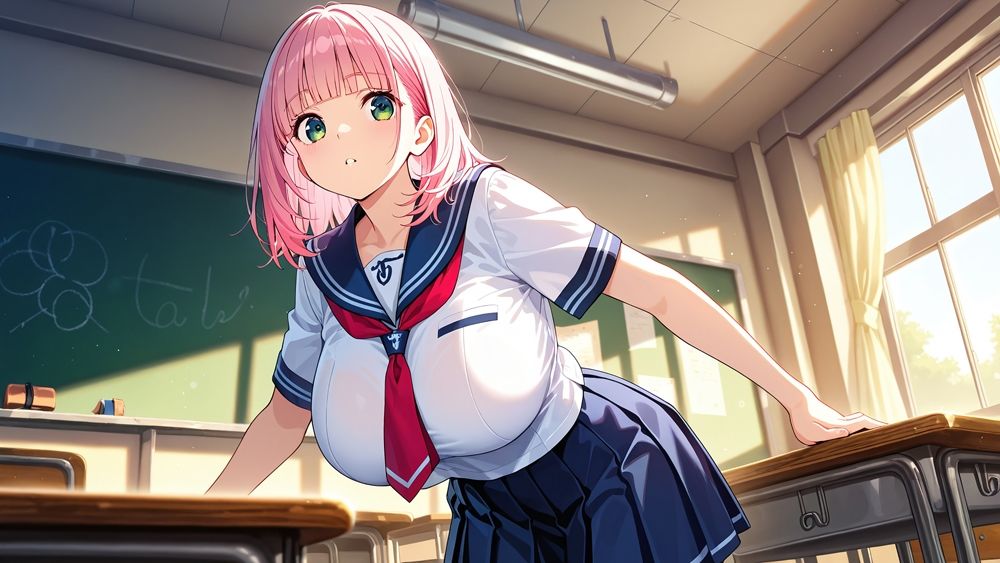 ピンク×赤髪爆乳スク水姉妹が顧問と放課後中出し濡れ透け特訓【4K】 画像2