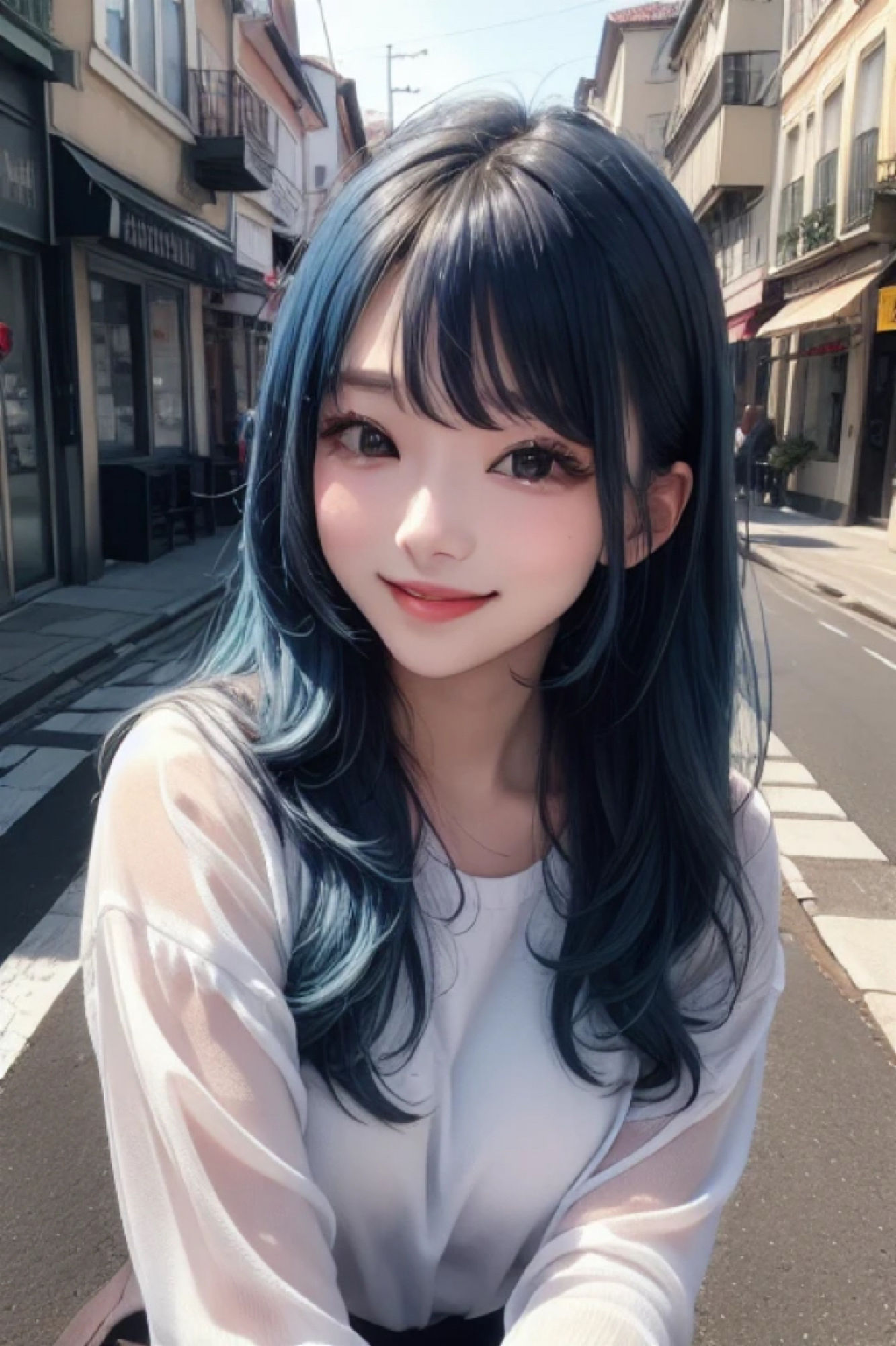 サンプル画像1:「ロリ系美少女の野外露出プレイ」(AI美女 / midori) [d_606966]