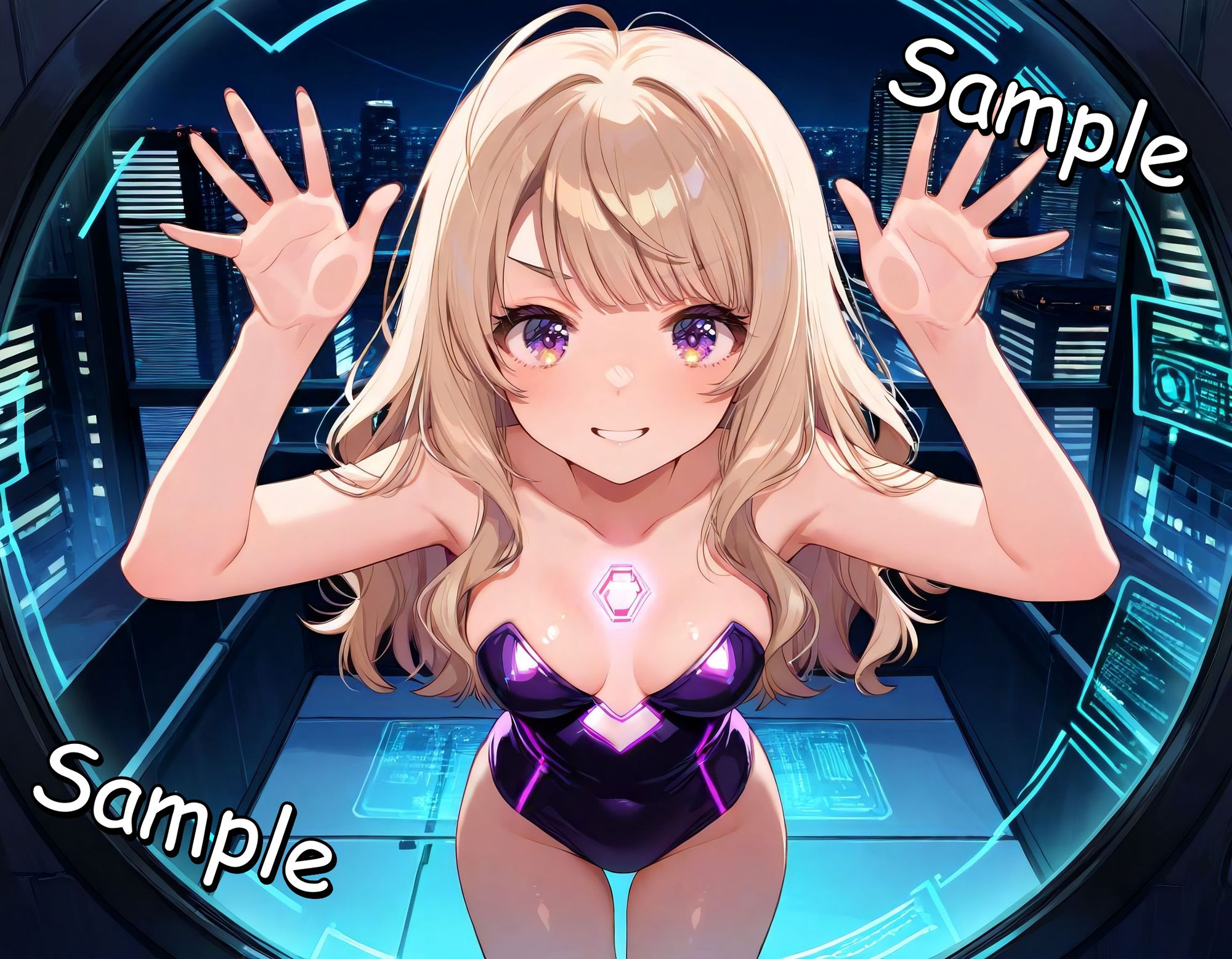 サンプル画像1:AI彼女と深夜の愛欲 〜濡れた回路と禁断の快楽〜(チェリー工房) [d_607053]