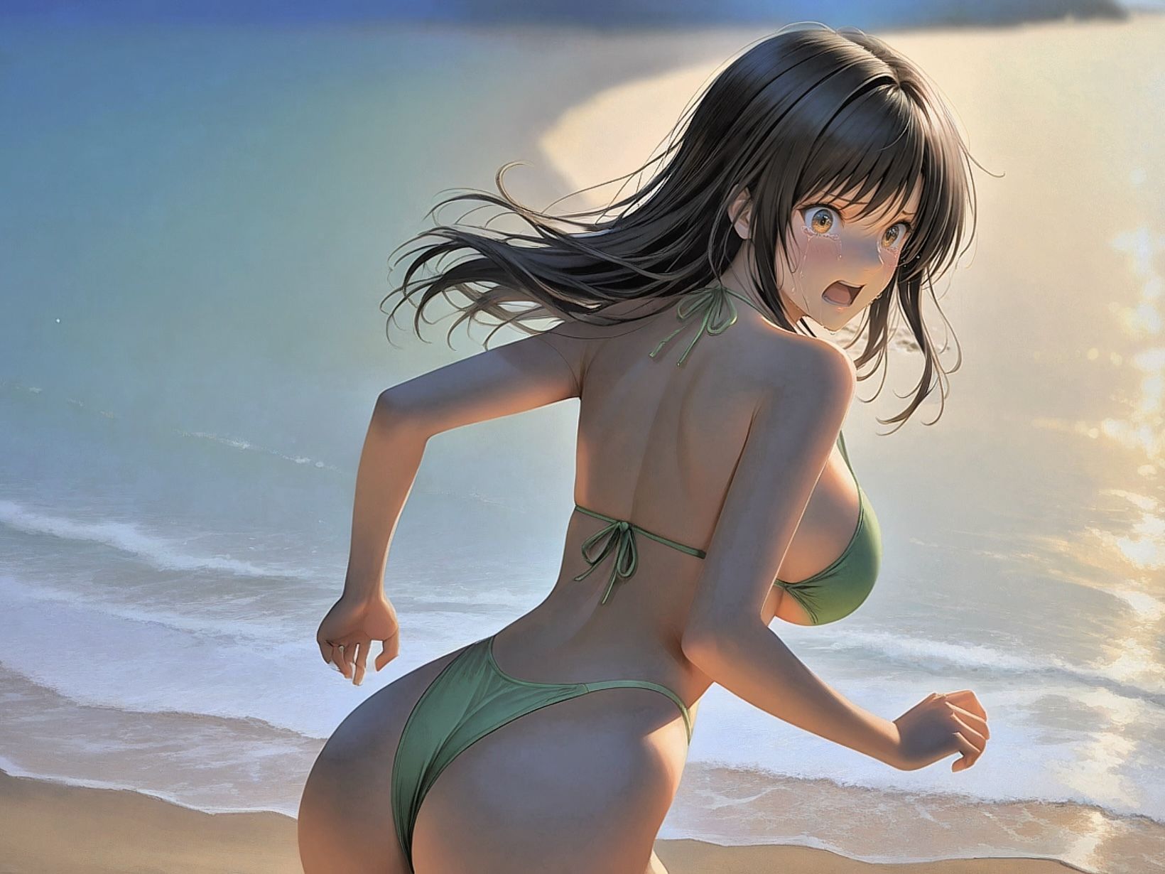 催●アプリでヒロインを好き放題〜ビーチで乱れまくる古手川唯〜 画像8