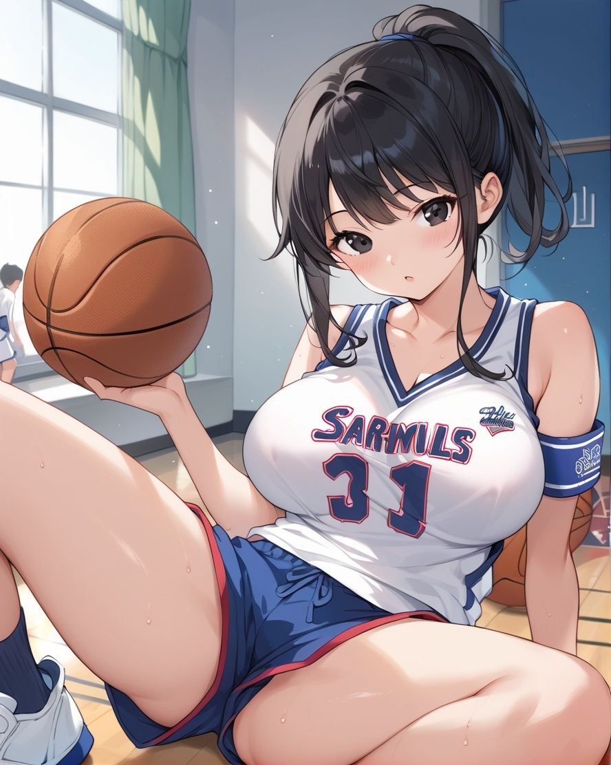 性欲強すぎバスケ部員は練習中に乱交SEX 画像1