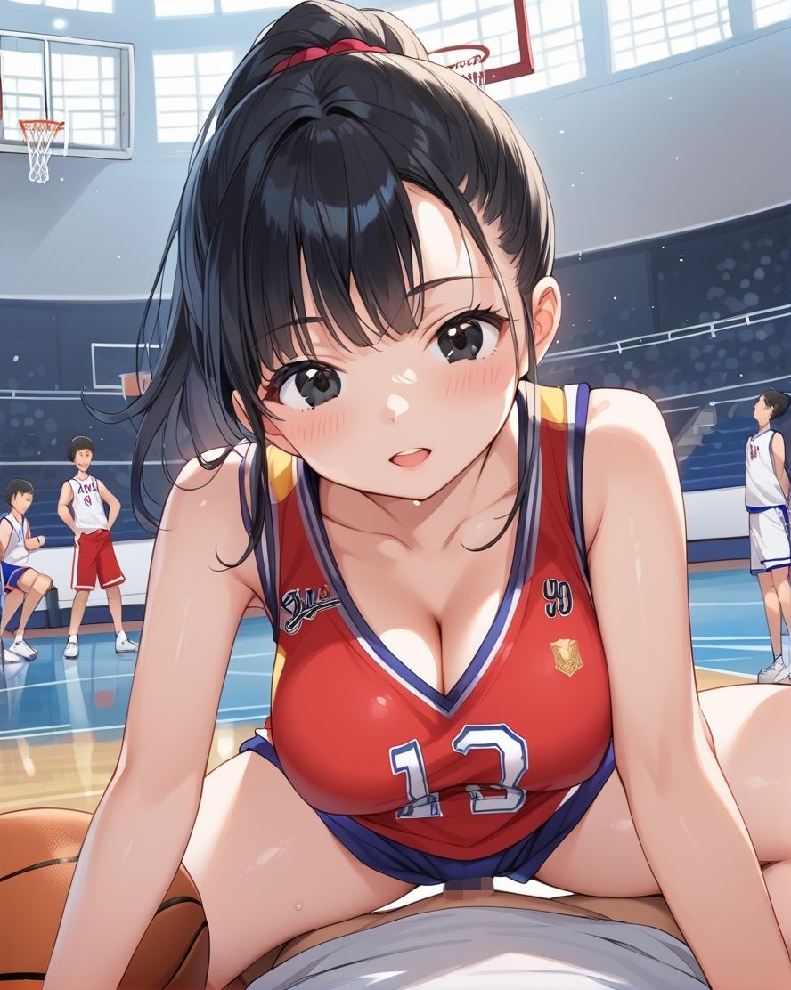 性欲強すぎバスケ部員は練習中に乱交SEX 画像2
