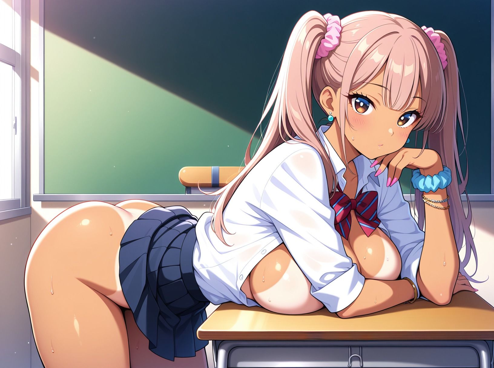 サンプル画像4:爆乳黒ギャル〜生で中イキ〜(にじいろ自転車) [d_607413]