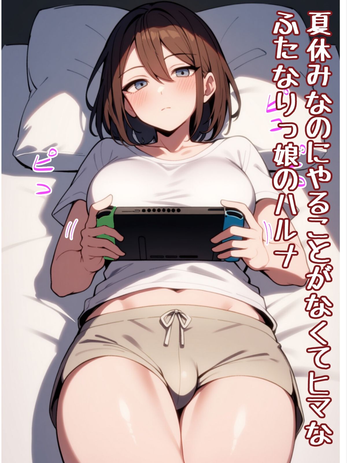 サンプル画像1:ふたなりっ娘  やることないのでオナニーします。(ぷるんぶるん！) [d_607437]