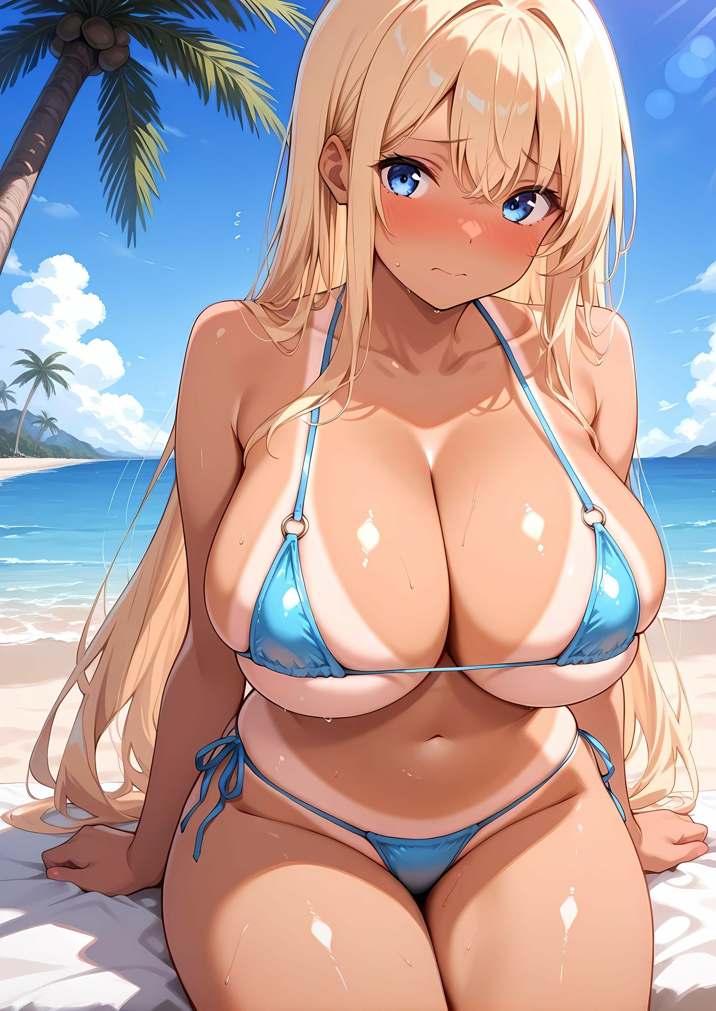 サンプル画像1:巨乳ギャルのビーチハント(ルセット) [d_607440]