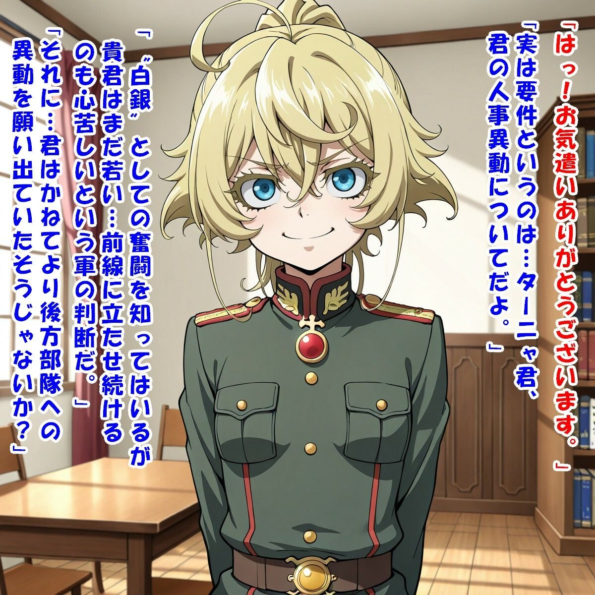 サンプル画像2:少尉殿、異動ヲ命ズ！（ター○ャ・デグ○チャフ/幼○戦記）(kamonohashi-ai) [d_607483]