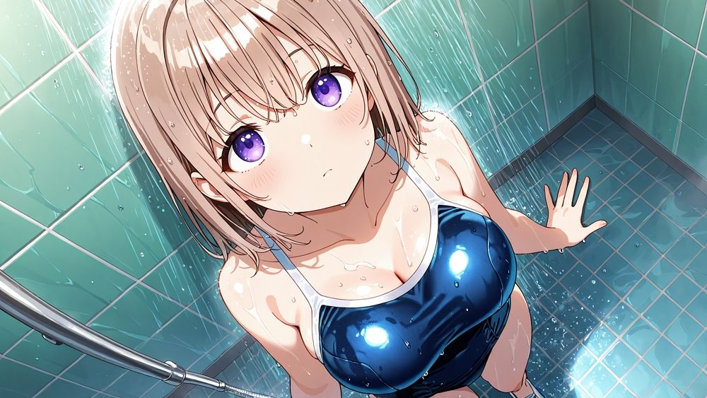 青スク水の茶髪黒髪爆乳美女が教師と放課後種付け交尾【4K】 画像6