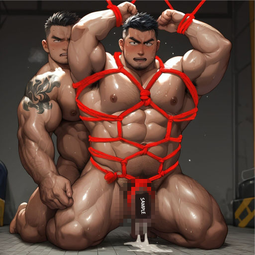ガチムチ・マッチョ・ガチポチャゲイCG集56-縄縛り- 画像1