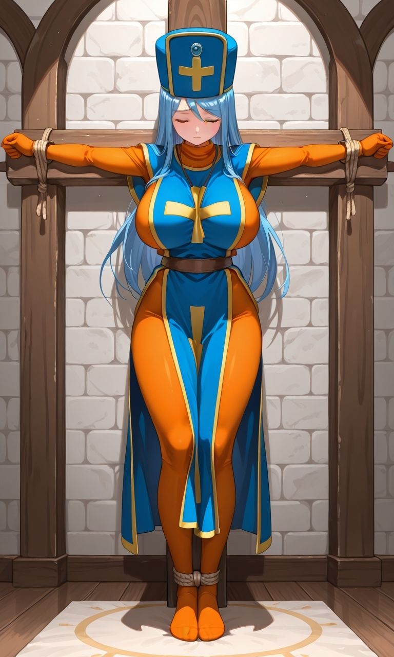 サンプル画像5:フェチコレVol.100 敗北して捕らえられ、拘束・十字架磔されて弄ばれる女僧侶（DQ3）【枚数250枚】(満点星) [d_607767]